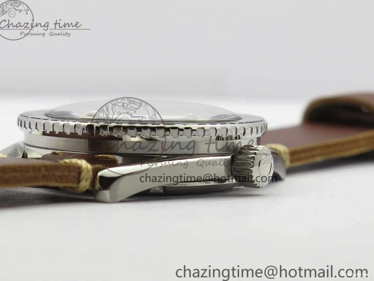 0115 Vintage Seamaster 300 Date T SS B12 Black Dial On Brown Leather Strap A2836 (Free Nylon Strap) WeatherProof 7911